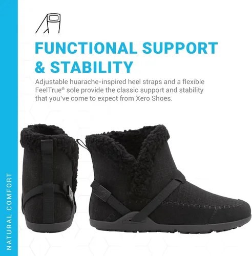 Miniatura 3 de Xero Shoes Ashland Womens Fall Boots, Vegan Casual Boots with a Soft Hemp Upper and a Cozy Faux Shearling Collar