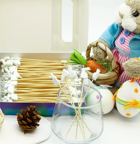 Miniatura 4 de Palillos de cóctel de conejo de Pascua, palillos para frutas y postres, palillos para sándwiches, palillos para alimentos, pinchos para charcutería
