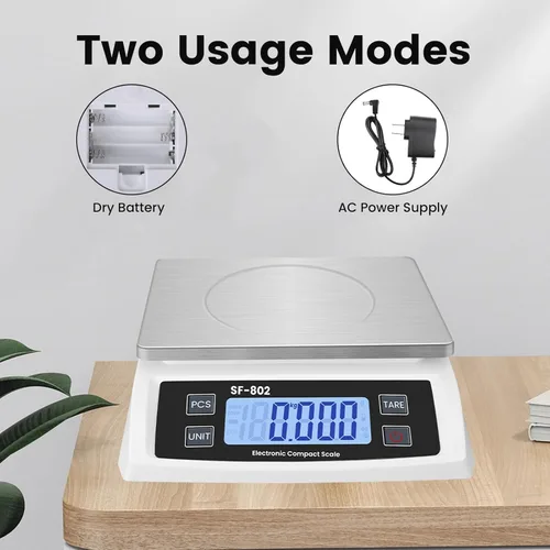 Miniatura 5 de Báscula Digital de Cocina 30kg/66lb Gran Báscula de Alimentos para Hornear Cocinar Escala de Pan de Acero Inoxidable con Pantalla LCD Escalas