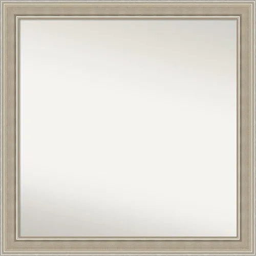 Miniatura 491 de Amanti Art Espejo de baño plateado para sobre fregadero, 23 x 23 pulgadas, espejo cuadrado plateado en ángulo, marco de madera moderno medio, se