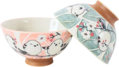 Miniatura 13 de Mino ware - Par de cuencos de arroz japoneses (2 unidades), fabricado en Japón (importación de Japón) MIG005 (gato negro)