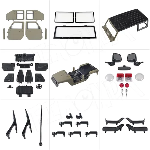 Miniatura 7 de Rc crawler Jeep body 12.323 in Shell 4 puertas Hard Body Shell Kit de carcasa de distancia entre ejes para 1/10 escala rc cuerpo Axial SCX10 90046