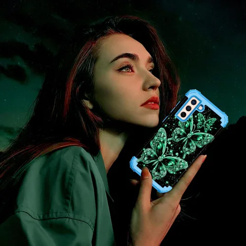 Miniatura 8 de Casetego Funda compatible con Galaxy S21 5G, tres capas, resistente, a prueba de golpes, protección completa, policarbonato duro y TPU suave