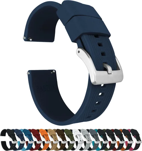 Barton - Correas élite de silicona para reloj, de liberación rápida, elige el color de la correa y de la hebilla (acero inoxidable, PVD negro o gris