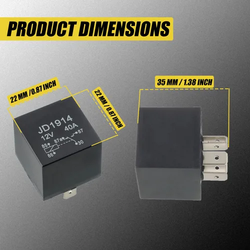 Miniatura 3 de JD1914 Relé 12V 40A 5 Pin Car Relay 584416 586147 586224 para Johnson Evinrude OMC Outboard Marine Corp (paquete de 2 piezas)