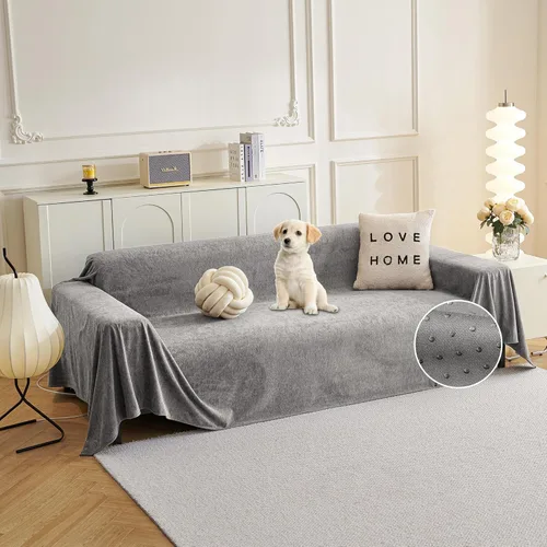 Miniatura 17 de MYSKY HOME Fundas Negras para Sofá Seccional, Fundas de Sofá para Sofá de Dos Plazas, Fundas de Sofá para Perros, Funda de Sofá Lavable, Manta Funda
