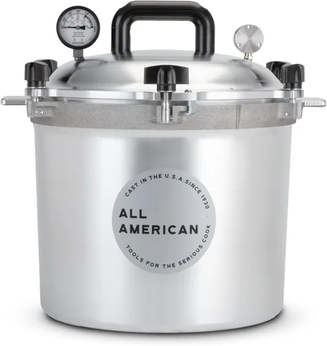 Miniatura 11 de Olla/envasadora a presión All American 1930-21.5qt (El 921), Kelp - Sistema exclusivo de sellado metal a metal - Adecuada para estufas de gas, Azul