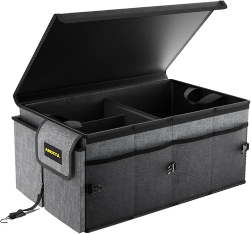 Miniatura 16 de MIKKUPPA Organizador de maletero de automóvil, organizador plegable de 35 litros con tapa, almacenamiento resistente para automóvil, SUV, camión