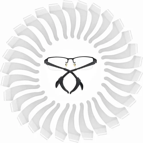 Miniatura 12 de MOLDERP Agarres para Orejas de Anteojos - 21 Pares Antideslizantes para Gafas, Cómodas Puntas de Patillas de Silicona Elástica, Retenedor de Manga