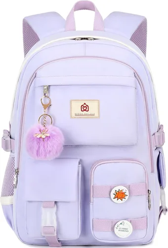 Miniatura 19 de Hidds Mochilas para laptop de 15.6 pulgadas, mochila escolar universitaria para niñas y mujeres, bonita bolsa de libros para escuela primaria Negro