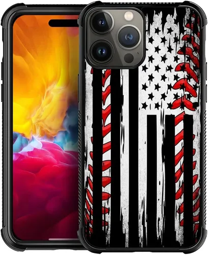Miniatura 71 de Funda compatible con iPhone X/XS, diseño de bandera estadounidense de béisbol, TPU suave, a prueba de golpes, de vidrio templado, para iPhone X/XS