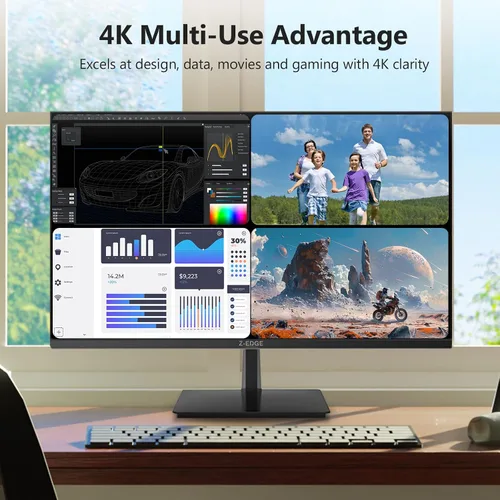 Miniatura 7 de Z-Edge U27P4K - Monitor de 27 pulgadas 4K IPS Ultra HD 3840x2160, tasa de refresco de 60Hz, monitor de PC para juegos, 100% sRGB, HDMI x 2 y DP x 2