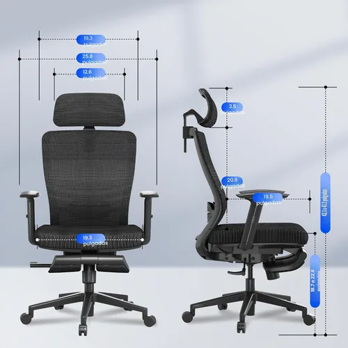 Miniatura 3 de FLEXISPOT OC3 Air - Silla de oficina ergonómica con respaldo de malla, silla giratoria para computadora, sillas de escritorio de oficina ejecutiva