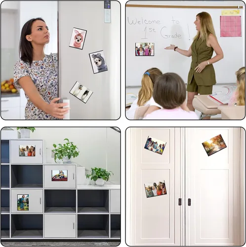 Miniatura 6 de Marco de Fotos Magnético Negro CHUNNIAO 4X6 para Refrigerador, Fundas de Imanes de Fotos Negro 4X6" 10PCS