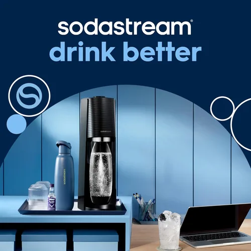 Miniatura 2 de SodaStream - Terra Fabricante de Agua con Gas PAQUETE DE VALOR Sistema de CO2 CQC Incluye 2 cilindros de CO2, 3 botellas aptas para Negro
