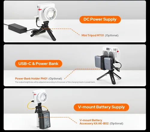 Miniatura 4 de GODOX Luz de video ML100BI, salida 120W, temperatura de color 2800-6500K, luz de video portátil LED de temperatura de color dual ≥97 TLCI ≥98, 11