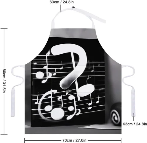 Miniatura 2 de MUSM Delantal para adultos – 27.6 x 31.5 pulgadas, delantales de poliéster resistentes con dos bolsillos grandes, delantal de cocina impermeable