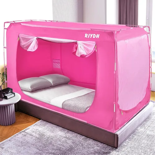 Miniatura 13 de RIYDH Tienda de campaña para cama tamaño individual XL para adultos y niños, diseño original, tienda de campaña portátil de ensueño para interiores