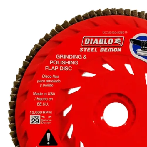 Miniatura 3 de Diablo Disco Demon Flap de acero con cubo estándar para metal, extracción rápida de material y pulido - Ultra grueso, grano 40, diámetro de 4-1/2