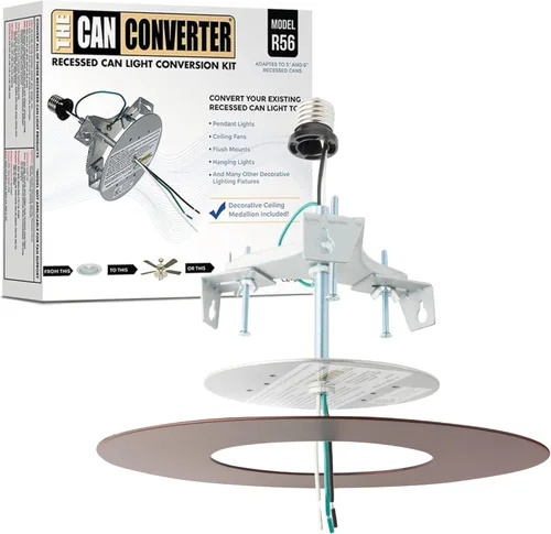 Miniatura 11 de The Can Converter R56 - Kit de conversión de luz empotrada para lata con medallón de techo plano de 7 pulgadas, mejoras para el hogar para latas