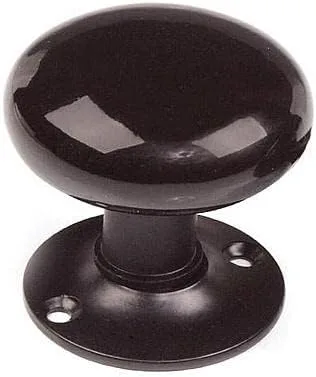 VAN DYKE'S RESTORERS Juego de pomos de porcelana con rosetas y husillo, negro Blanco