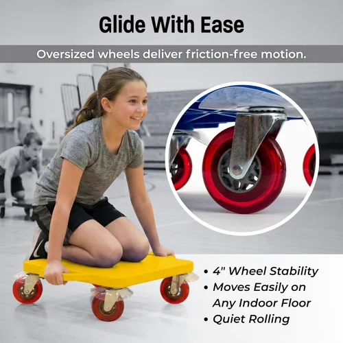 Miniatura 4 de Cosom Scooter Board, 16 Inch Premium Sit & Scoot Board with 4 Inch Non-Marring Performance Wheels, Double Race Bearings, & Safety Handles, Physical