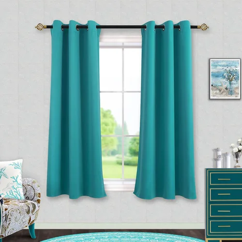 Miniatura 104 de Mrs.Naturall Cortinas Azul Real para Dormitorio, Cortinas Opacas Cortas Medianas Azul Cobalto para Cocina Decoración de Habitación de Adolescentes