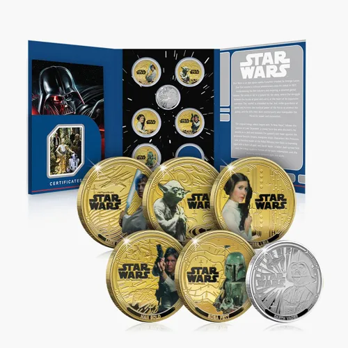 Miniatura 9 de FANTASY CLUB Colección oficial de monedas de la trilogía original de Star Wars Juego premium de 6 monedas Edición limitada certificada