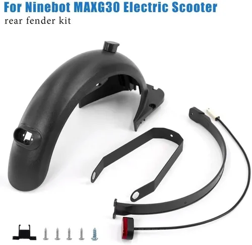 Miniatura 5 de Juego de guardabarros trasero compatible con Ninebot Max G30 Scooter eléctrico Guardabarros trasero Scooter Soporte de repuesto (negro)