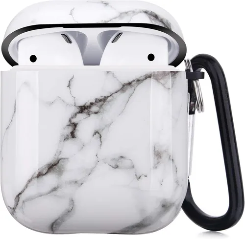 Miniatura 10 de Funda protectora rígida con estampado de animales compatible con AirPods 2/1 generación de piel portátil y a prueba de golpes para mujeres, niñas