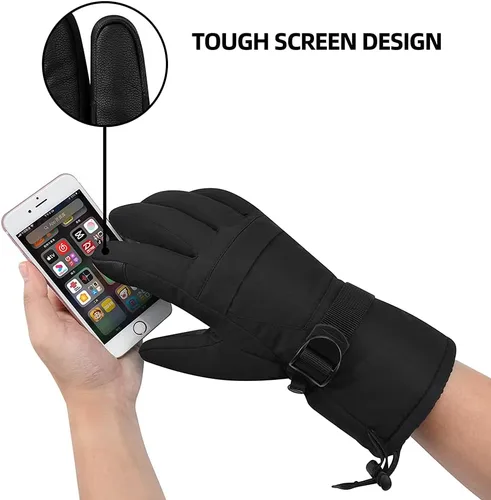 Miniatura 5 de Guantes de esquí, guantes de nieve impermeables y transpirables para clima frío, se adaptan tanto a hombres como a mujeres, para padres e hijos al