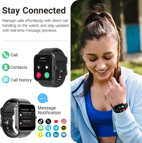 Miniatura 3 de TOZO AMOLED S4 AcuFit One - Reloj inteligente de 1.78 pulgadas, pantalla ultra clara para hombres y mujeres, monitor de actividad física de Negro