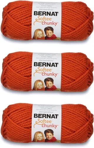 Miniatura 19 de Ovillo sólido Bernat Softee Chunky, Acrílico, Rojo Berry, Paquete de 1