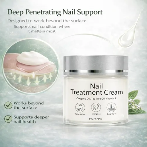 Miniatura 3 de Crema de tratamiento de uñas, crema reparadora de uñas para uñas dañadas, agrietadas, delgadas, con aceite de árbol de té, aceite de orégano