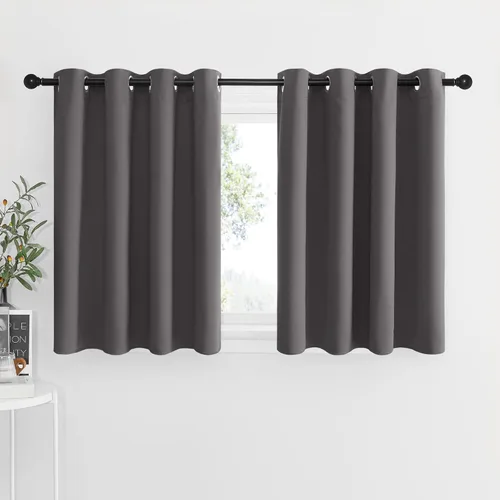 Miniatura 35 de NICETOWN Cortinas opacas de cocina para ventana sobre el fregadero, aislamiento térmico, decoración del hogar, pequeños niveles opacos con ojales