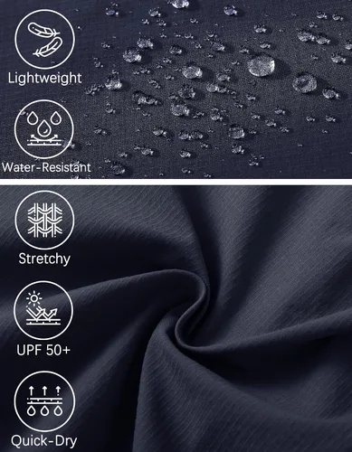 Miniatura 5 de WENRONSTA Pantalones cargo de senderismo para hombre, de secado rápido, ligeros, impermeables, 6 bolsillos, para exteriores, montaña, pesca