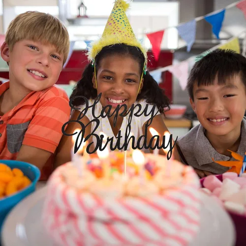 Miniatura 6 de Decoración para tartas de feliz cumpleaños, decoración de fiesta de cumpleaños para niños o adultos, purpurina negra