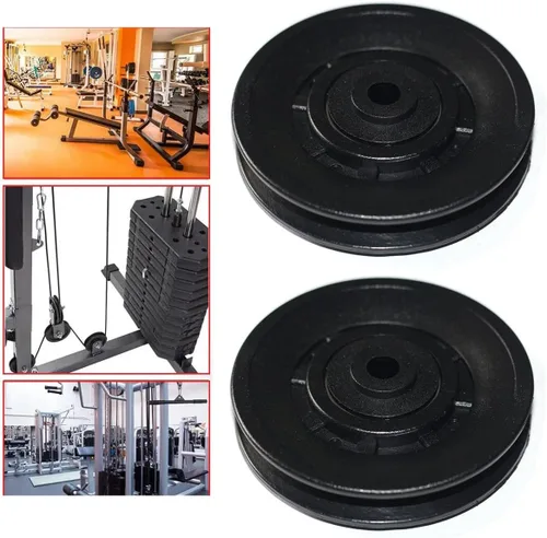 Miniatura 5 de Paquete de 2 poleas para equipos de fitness, sistema de rodamiento universal, rueda de entrenamiento de gimnasio, cable de rodamiento de nailon