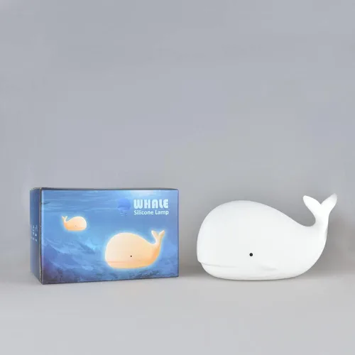 Miniatura 7 de TriPro Luz nocturna para decoración de guardería bajo el mar, lámpara de ballena de silicona suave para habitación de bebés y niños pequeños, luz