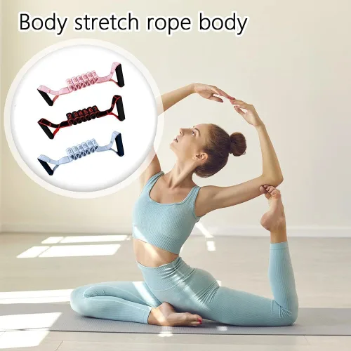 Miniatura 3 de Fitness Resistance Bands with Handles for Stretching and Yoga,Number Stretch Resistance Band with Clear Markings,8Loops Elastic Exercise