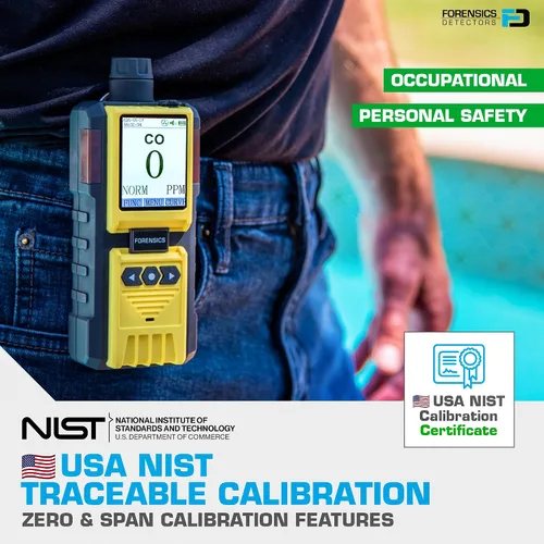 Miniatura 3 de Detector de monóxido de carbono para inspectores de Forensics Calibración rastreable NIST de EE. UU. Registro de datos de computadora Bomba
