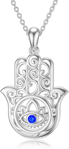 PELOVNY Collares para mujer, regalo para el día de la madre, collar de plata de ley 925, colgante de mano de Fatima, árbol de fatima, elefante,