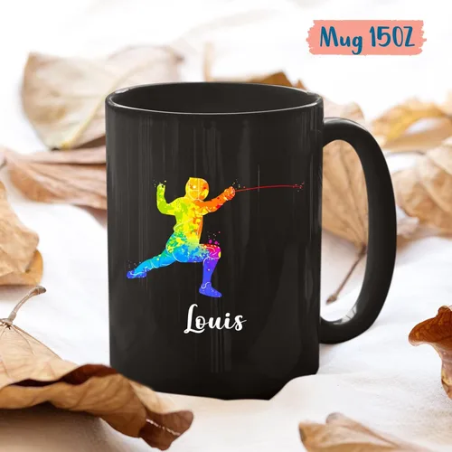 Miniatura 5 de Regalos de esgrima para esgrimer, taza de café personalizada de esgrima, regalos deportivos de esgrima, taza de entrenador de esgrima, regalo