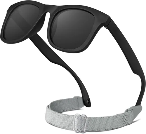 Miniatura 10 de RIVBOS Gafas de sol para bebés niños y niñas con correa UV400 polarizadas flexibles para niños pequeños, bebés y recién nacidos (0-24 meses) RBK0231
