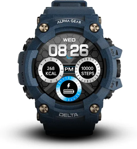 Miniatura 2 de ALPHAGEAR Delta - Reloj inteligente para hombre, táctico y resistente, IP69K resistente al agua y al polvo, batería de 21 días de 380 mAh, llamadas