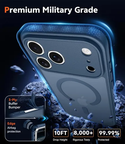 Miniatura 816 de FNTCASE Funda para iPhone 13 Pro-Max: Fundas magnéticas transparentes compatibles con Magsafe Slim anti amarillamiento protección contra caídas