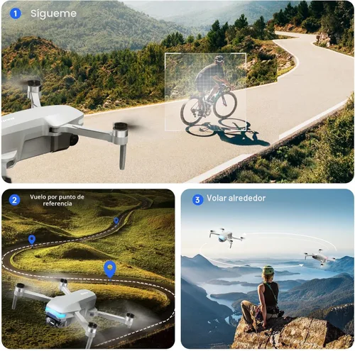 Miniatura 6 de Drones con cámara para adultos 4K, dron plegable para principiantes con motor sin escobillas, seguimiento automático, vuelo con toque, vuelo