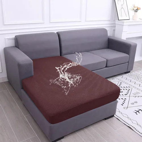 Miniatura 44 de hyha Fundas impermeables para cojines de sofá para mascotas, funda antideslizante para asiento de sofá para perros lavable, tela de jacquard Gris