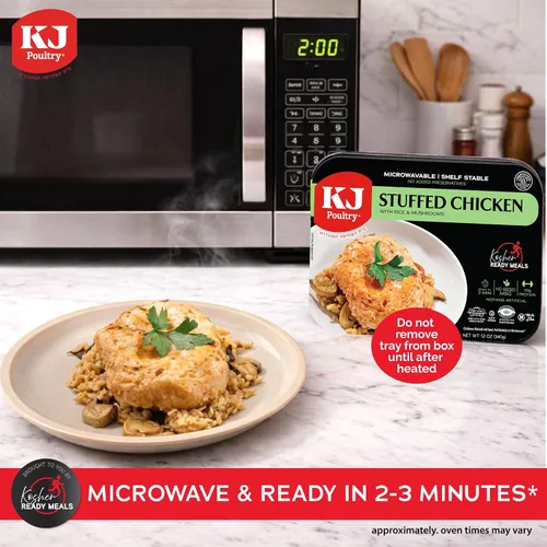 Miniatura 4 de KJ Poultry Kosher Ready Meals - Arroz de pechuga de pollo relleno, comidas de carne MRE listas para comer, sin gluten, halal, (3 unidades) preparado