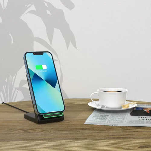 Miniatura 4 de Cargador inalámbrico rápido, soporte de carga inalámbrico de 15 W compatible con Samsung Galaxy S24/S23/S22/S21/S20, para iPhone negro_02